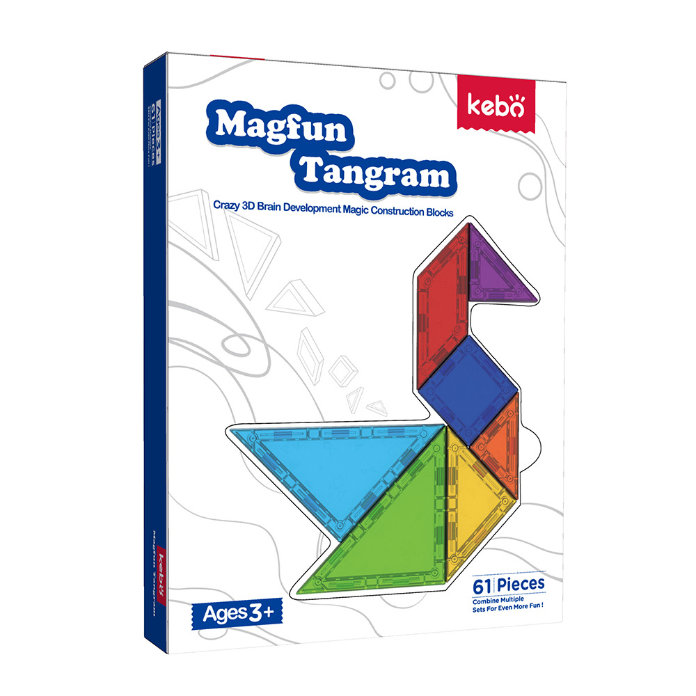 Kebo Tangram Magnetic Airplane Jigsaw Puzzle 7 Pieces Magnetic Pieces Boys Girls Intelligence Parent-child Game Breakthrough Toy