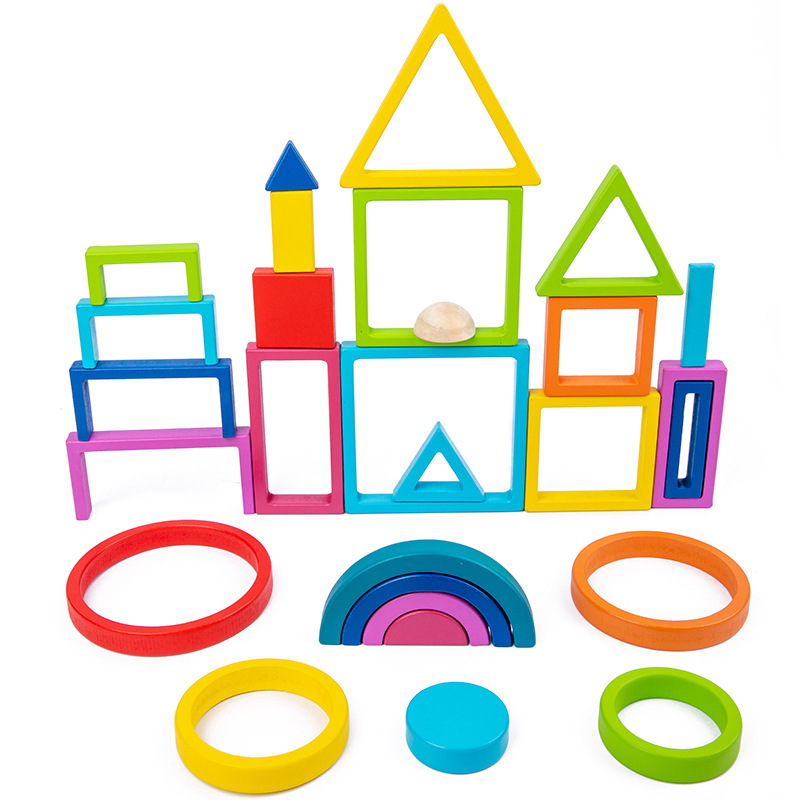 Rainbow Shaped Building Blocks for Children's Early Education, Assembly and Combination, Versatile Stacking Fun, Educational Toy Wholesale, Creative Puzzle