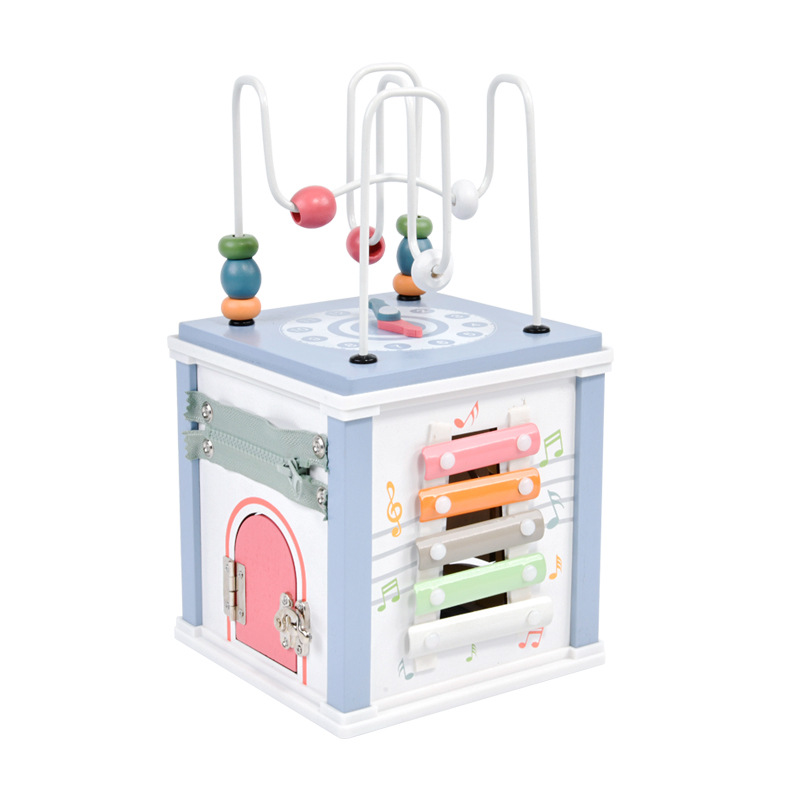 Multifunctional 10-in-1 Educational Toy Treasure Chest for Kids: Includes Carrot Pulling, Bug Catching, Xylophone, Shape Sorting, Clock, and Bead Maze.