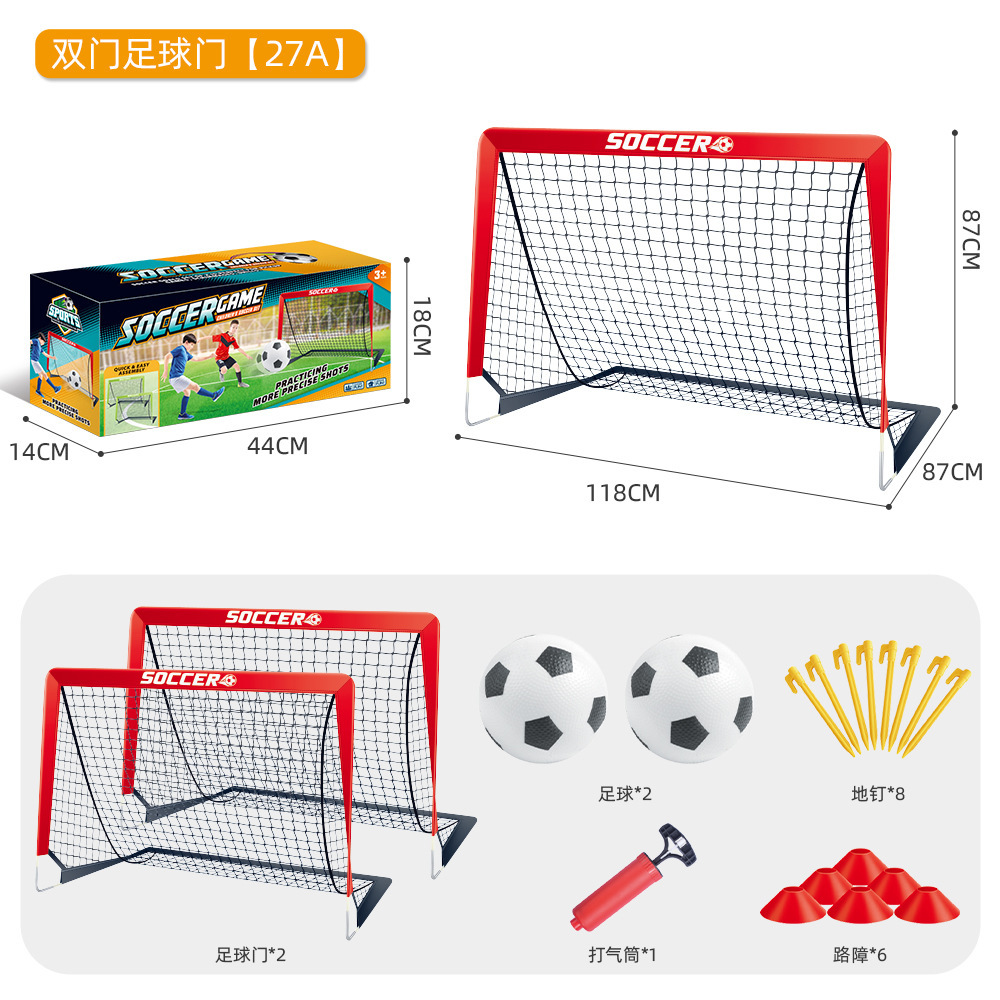Best-selling foldable soccer goal for kids – portable outdoor toy for playing soccer on the lawn.