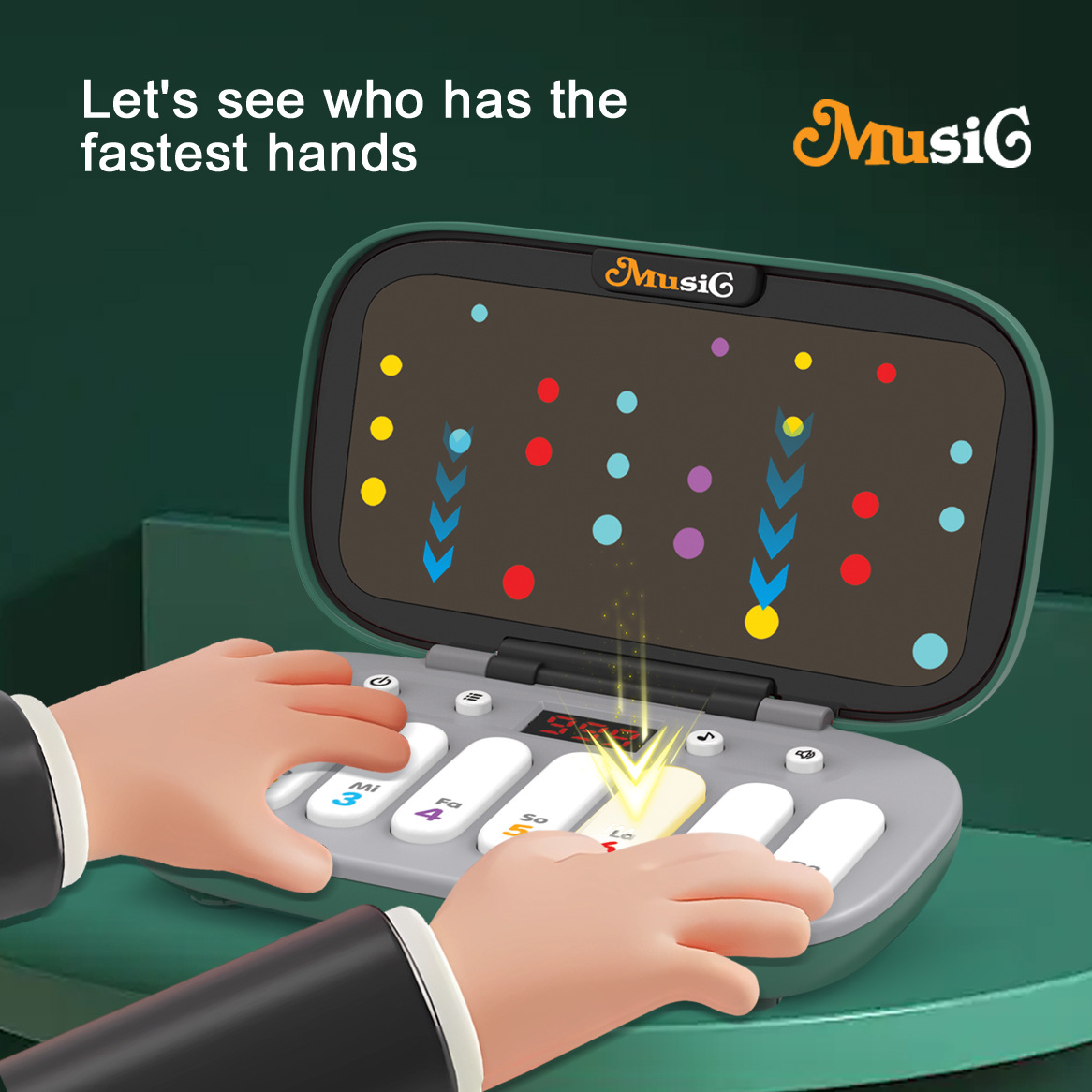 Rhythm Keyboard, Rhythm Master Piano Game Console, Portable Puzzle Game, Parent-Child Interactive Toy