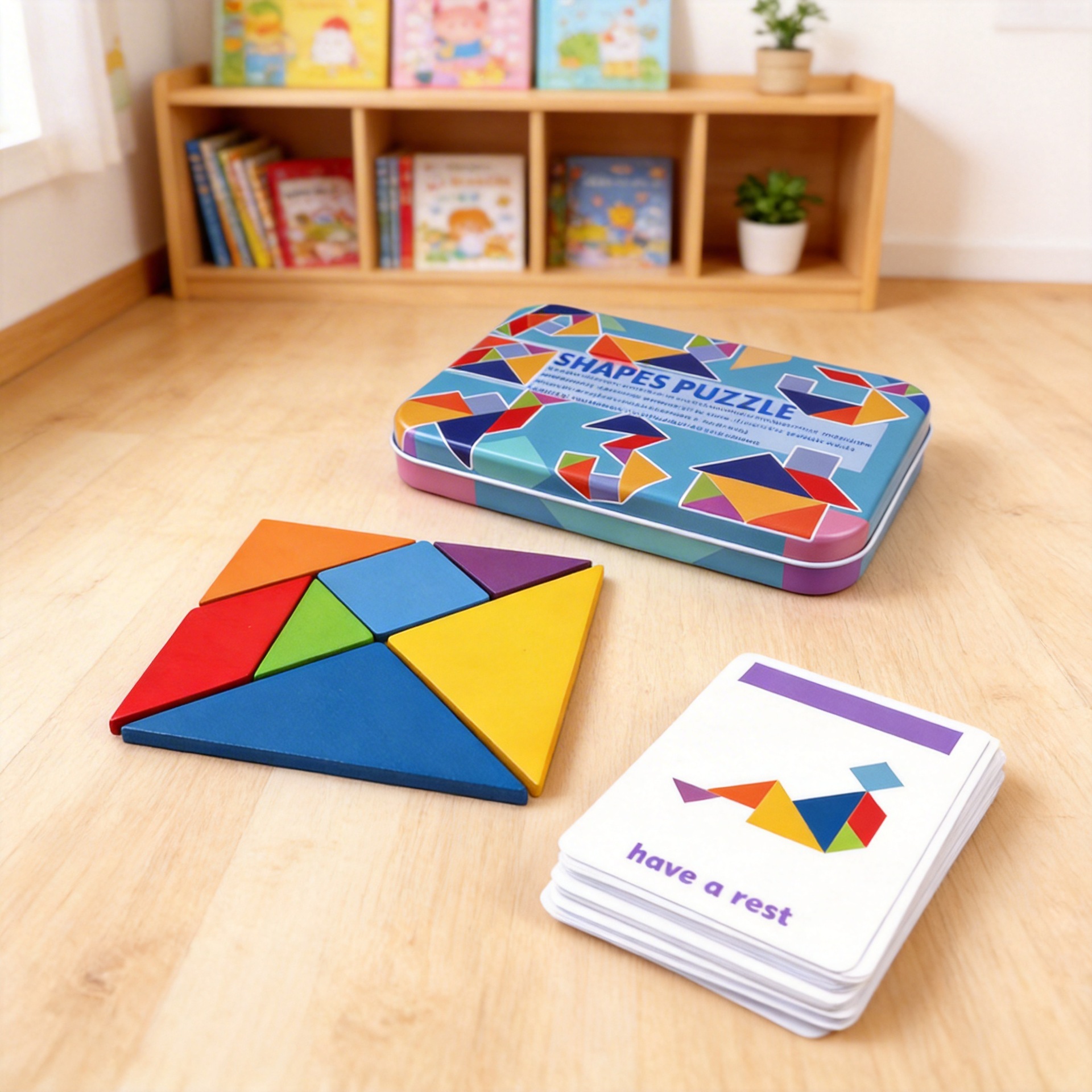 (Hot Selling) Tangram Set in Tin Box