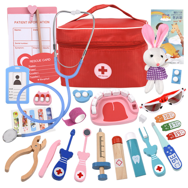 Hot-selling children's doctor toy set, realistic medicine box, girl's dentist nurse outfit, doctor pretend play toy set