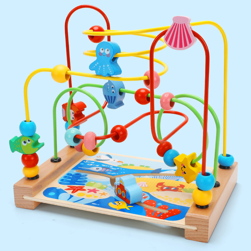Multifunctional bead-playing toy for infants and toddlers, designed to stimulate intelligence and brain development, suitable for boys and girls aged 1-2 years old, and providing early education.