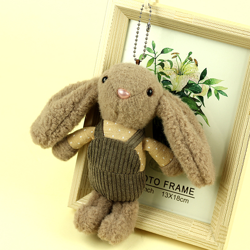 New 16CMoveralls long-eared rabbit plush pendant keychain