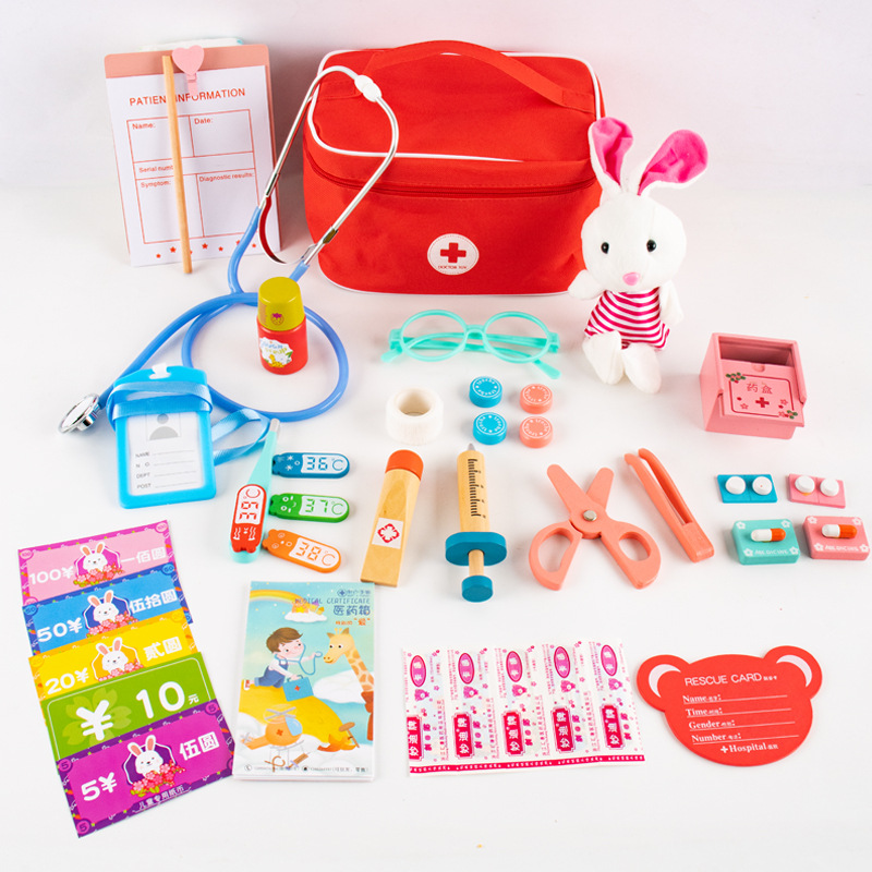 Hot-selling children's doctor toy set, realistic medicine box, girl's dentist nurse outfit, doctor pretend play toy set