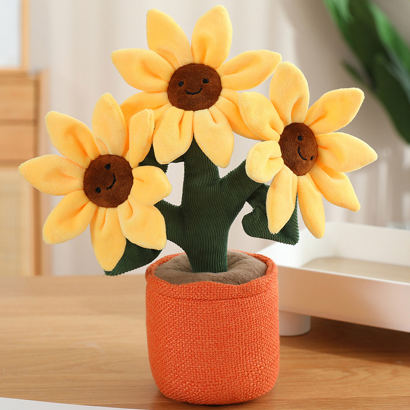 Sunflower Fun Plant Potted Decoration Plush Toy