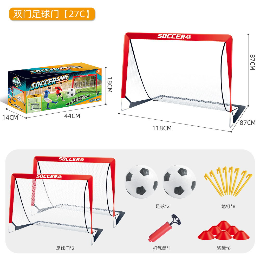Best-selling foldable soccer goal for kids – portable outdoor toy for playing soccer on the lawn.