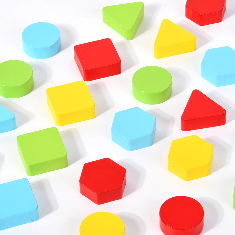 Early childhood education two-player puzzle, color recognition, intellectual stimulation board game, geometric building blocks, shape matching