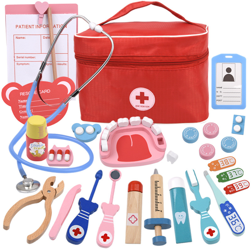 Hot-selling children's doctor toy set, realistic medicine box, girl's dentist nurse outfit, doctor pretend play toy set