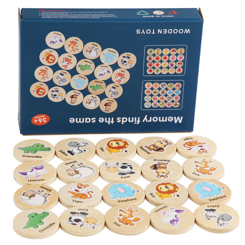 Find the same game p0.11 Early childhood education puzzle cartoon thinking memory chess concentration training wooden toy