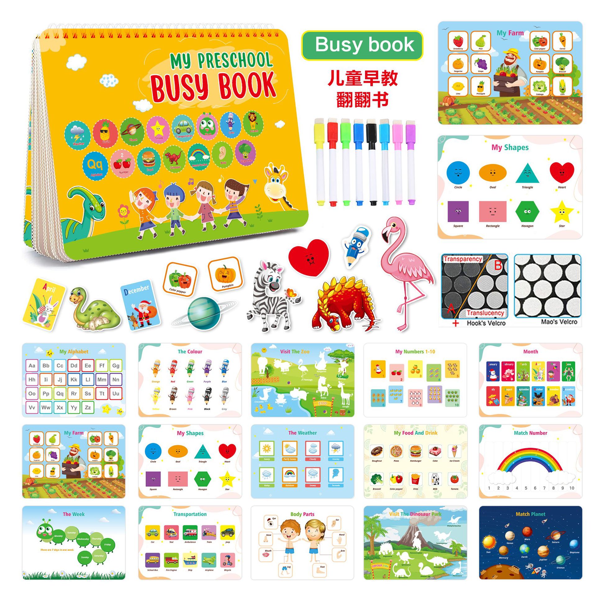 Busy Book for Children, Early Childhood Education, Body Structure Recognition, Quiet Book