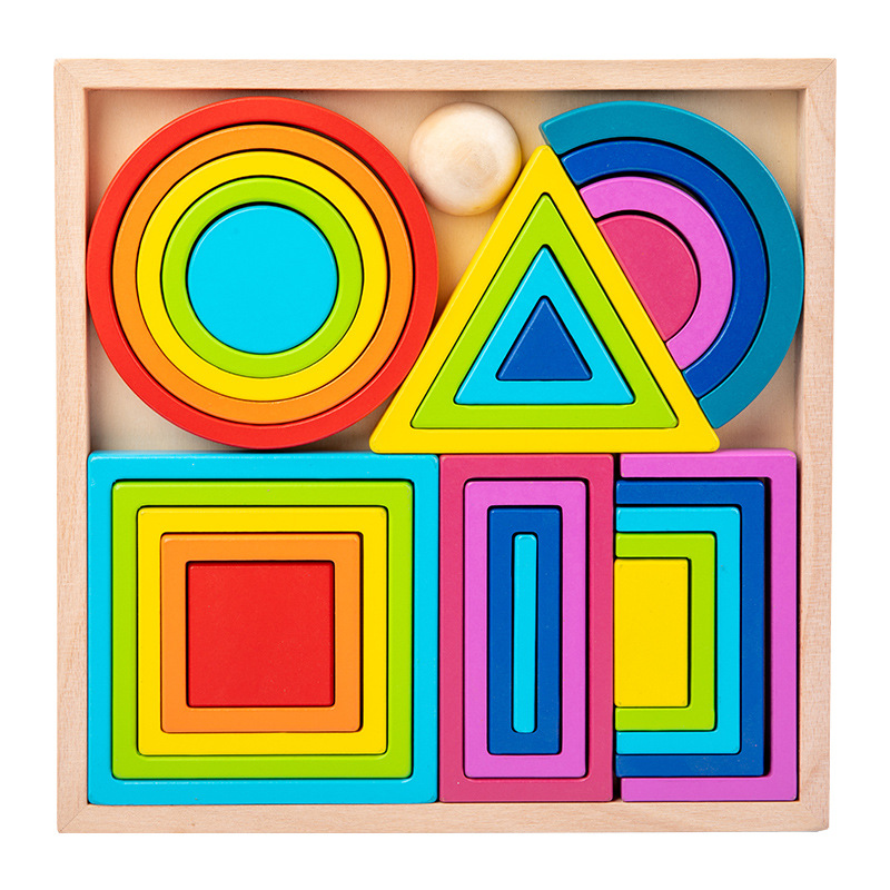 Rainbow Shaped Building Blocks for Children's Early Education, Assembly and Combination, Versatile Stacking Fun, Educational Toy Wholesale, Creative Puzzle