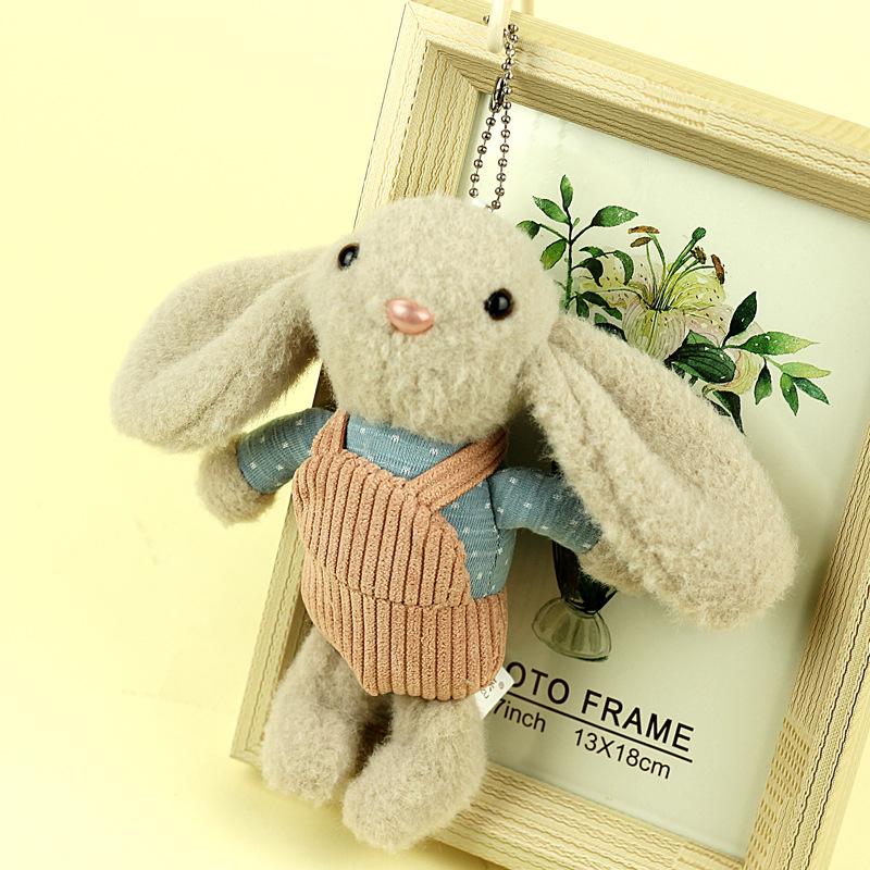 New 16CMoveralls long-eared rabbit plush pendant keychain