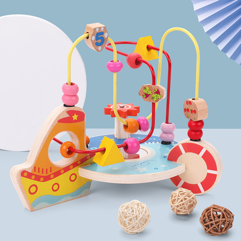 Multifunctional bead-playing toy for infants and toddlers, designed to stimulate intelligence and brain development, suitable for boys and girls aged 1-2 years old, and providing early education.