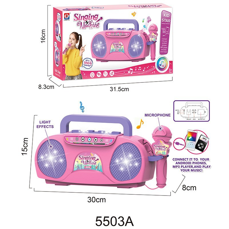 Children's microphone toy, light-up karaoke machine with microphone