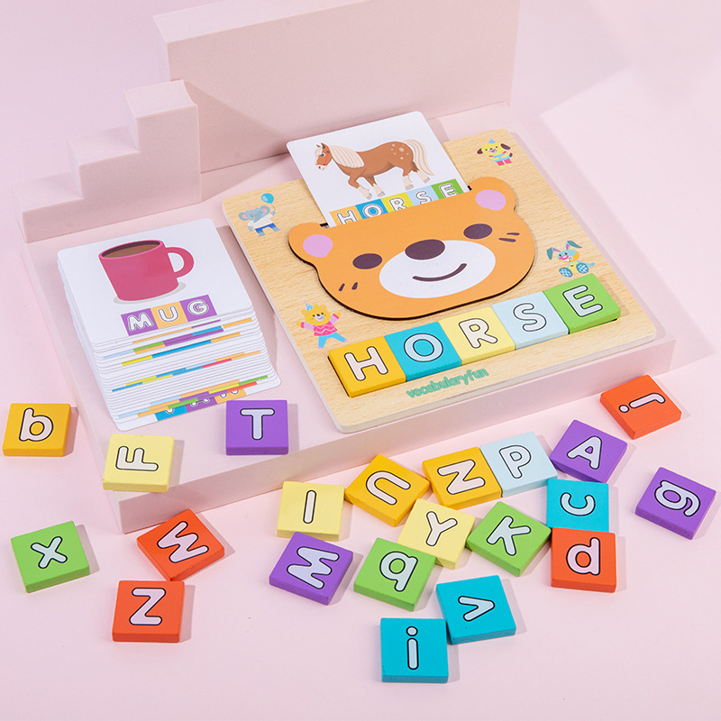 2-in-1 Number and Alphabet Learning Board, Children's Number Recognition and Operation Clock, Alphabet, Word Puzzle Toy
