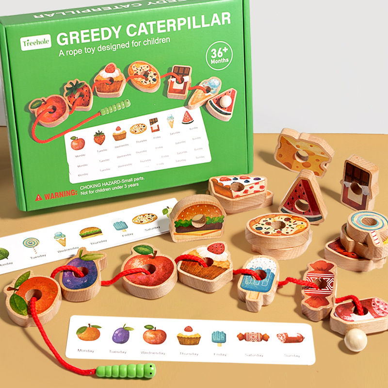 Greedy Caterpillar String Beads Game Concentration Logical Thinking Training Children's Toys Montessori Teaching Aids