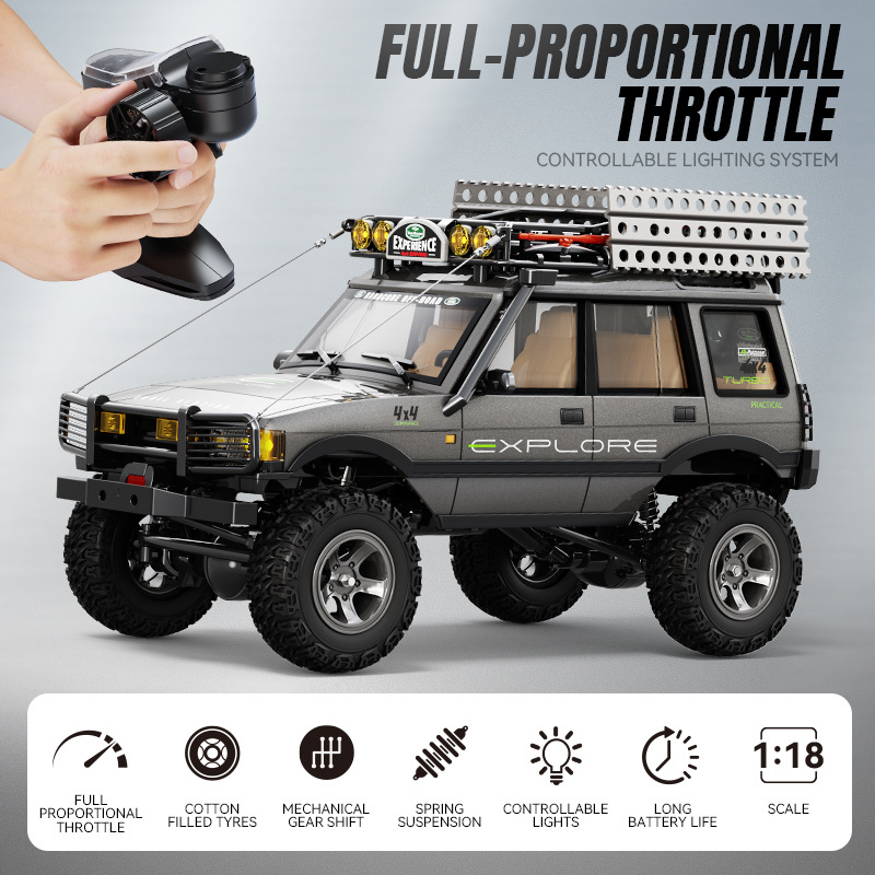 LR1801 Full Scale RC Off-Road Crawler 1:18 Lighted and Painted Dual-Speed ​​Four-Wheel Drive Simulation Model Car