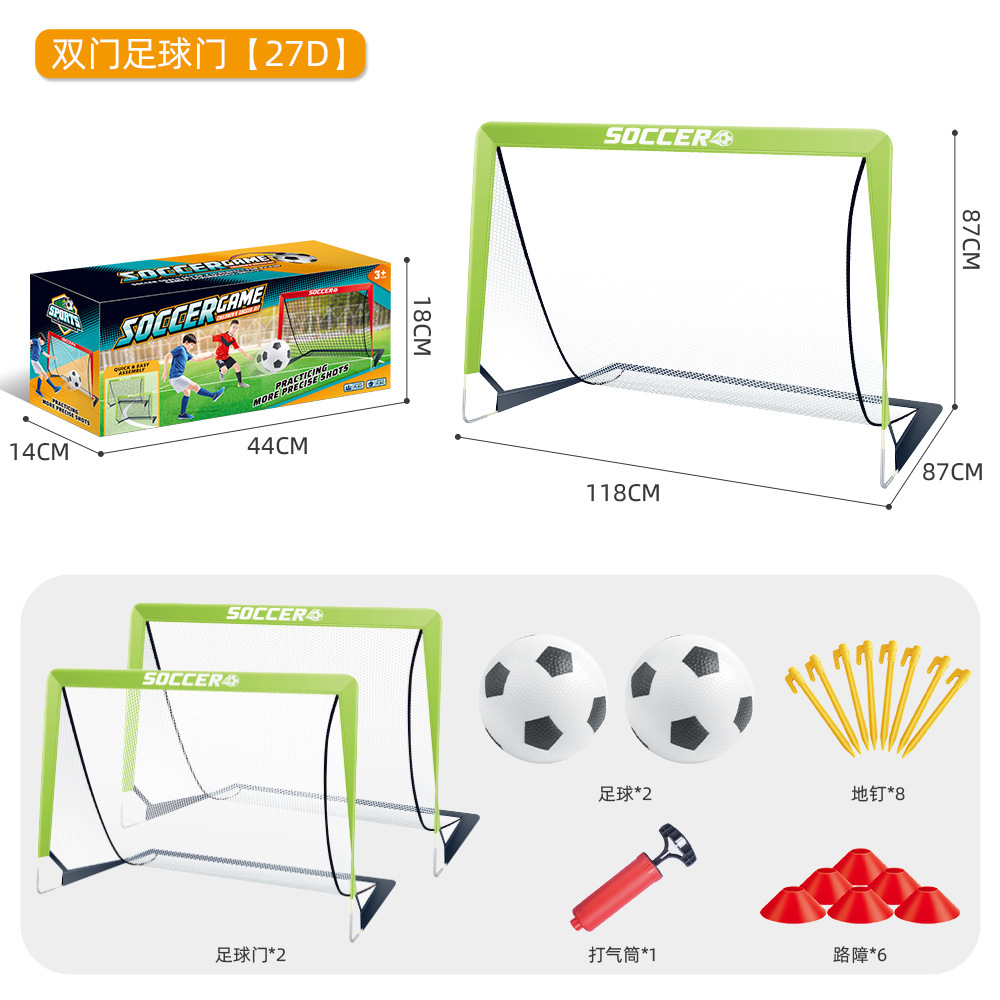 Best-selling foldable soccer goal for kids – portable outdoor toy for playing soccer on the lawn.
