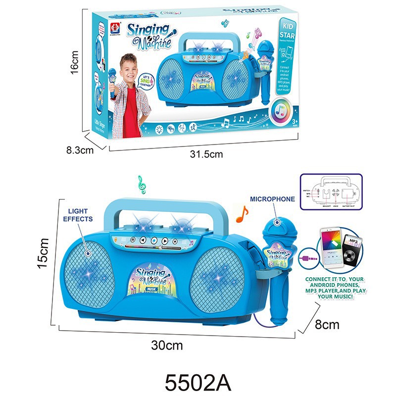 Children's microphone toy, light-up karaoke machine with microphone