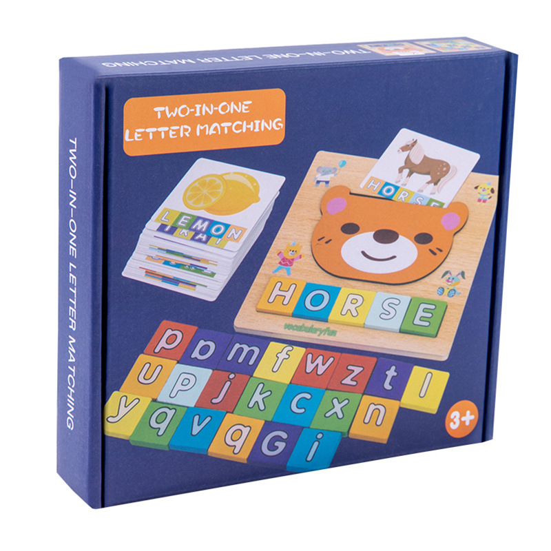 2-in-1 Number and Alphabet Learning Board, Children's Number Recognition and Operation Clock, Alphabet, Word Puzzle Toy