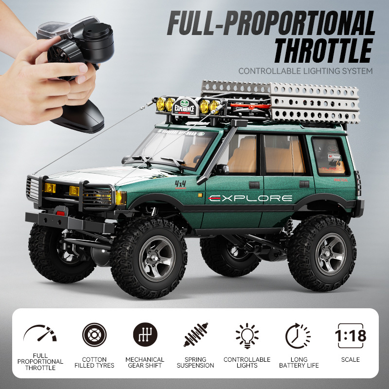 LR1801 Full Scale RC Off-Road Crawler 1:18 Lighted and Painted Dual-Speed ​​Four-Wheel Drive Simulation Model Car