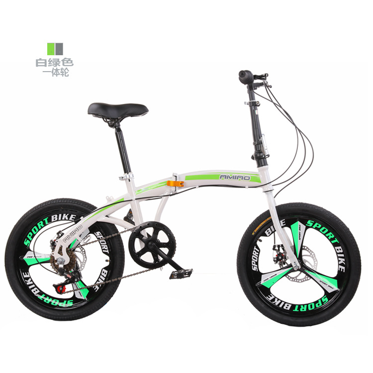 Best-selling folding bicycle 20-inch variable speed integrated wheel