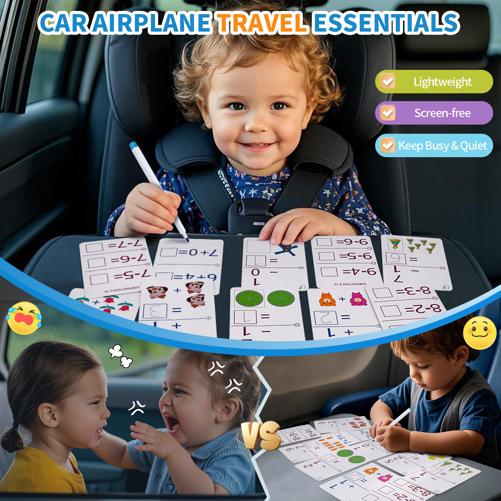 Early childhood education letter recognition flashcards, writing practice, dry erasing design, double-sided reusable educational toy