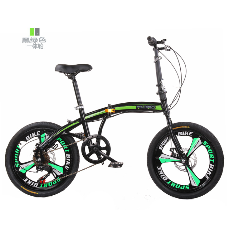 Best-selling folding bicycle 20-inch variable speed integrated wheel