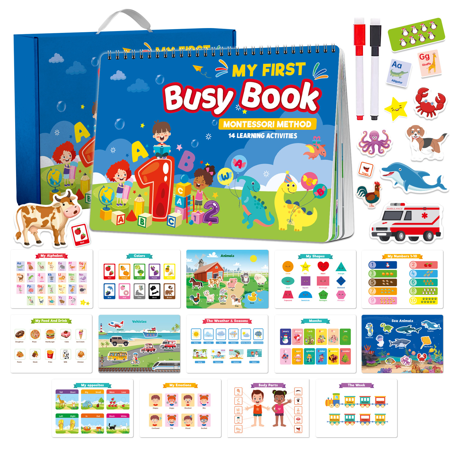 Busy Book for Children, Early Childhood Education, Body Structure Recognition, Quiet Book