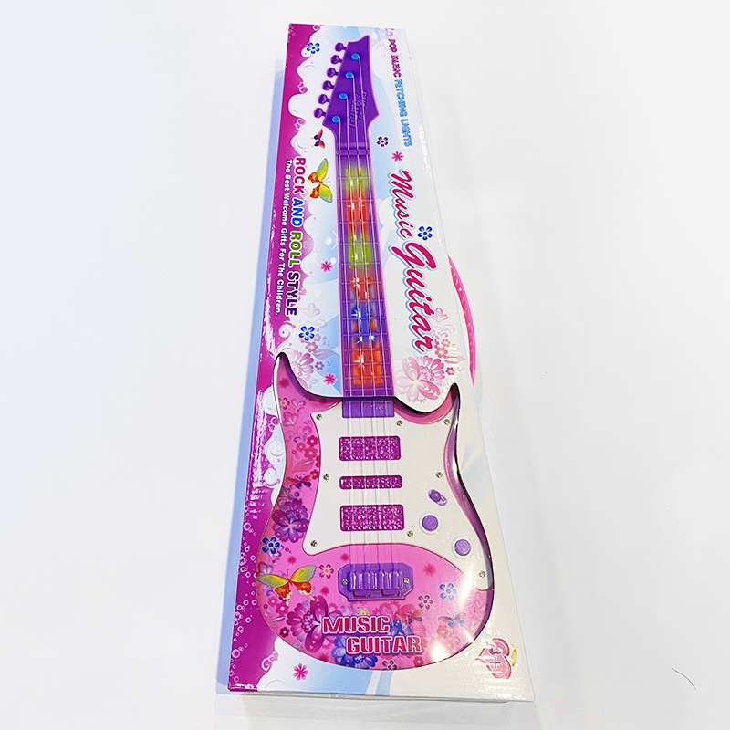 New Flashing Music Simulation Plucked Guitar ABS Light Music Guitar Children's Instrument Guitar