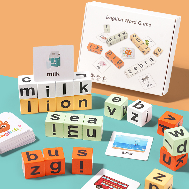 Children's Pinyin Picture Recognition Cards Wooden Number and Letter Two-in-One Learning Board Early Education Toy
