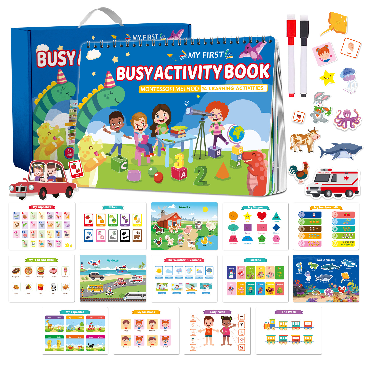 Busy Book for Children, Early Childhood Education, Body Structure Recognition, Quiet Book