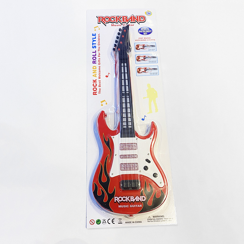 New Flashing Music Simulation Plucked Guitar ABS Light Music Guitar Children's Instrument Guitar