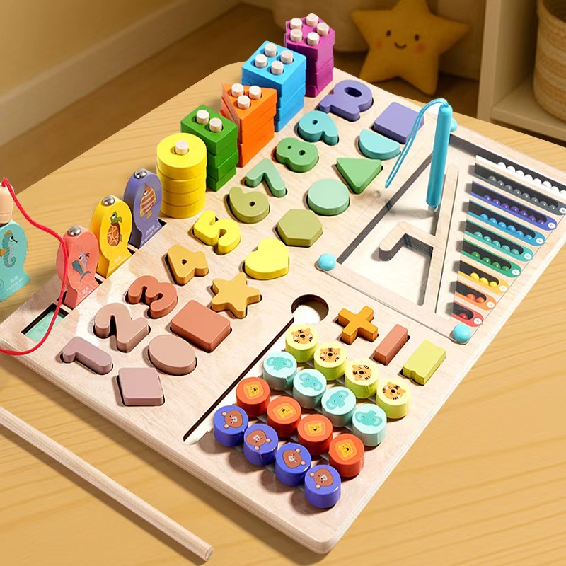 Hot-selling Montessori early education toys for babies and toddlers, including smart boards, puzzles, logarithmic boards, building blocks, and toys for girls and boys.
