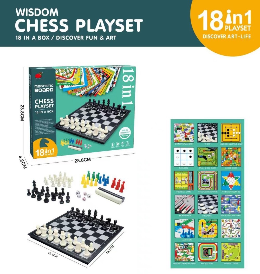 Popular Foldable Magnetic Snake Ladder Chess Dice Chess Chinese Checkers 64-Grid International Checkers Backgammon Tabletop Game Toy