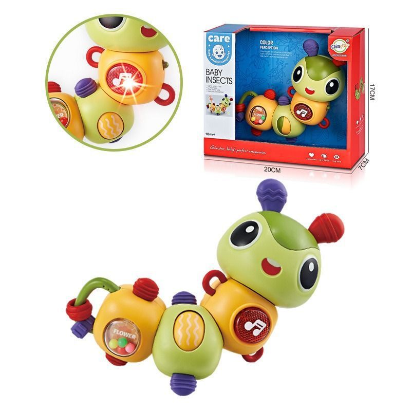 Infant and toddler sound and light spinning caterpillar educational toy with light and music baby fun early education toy