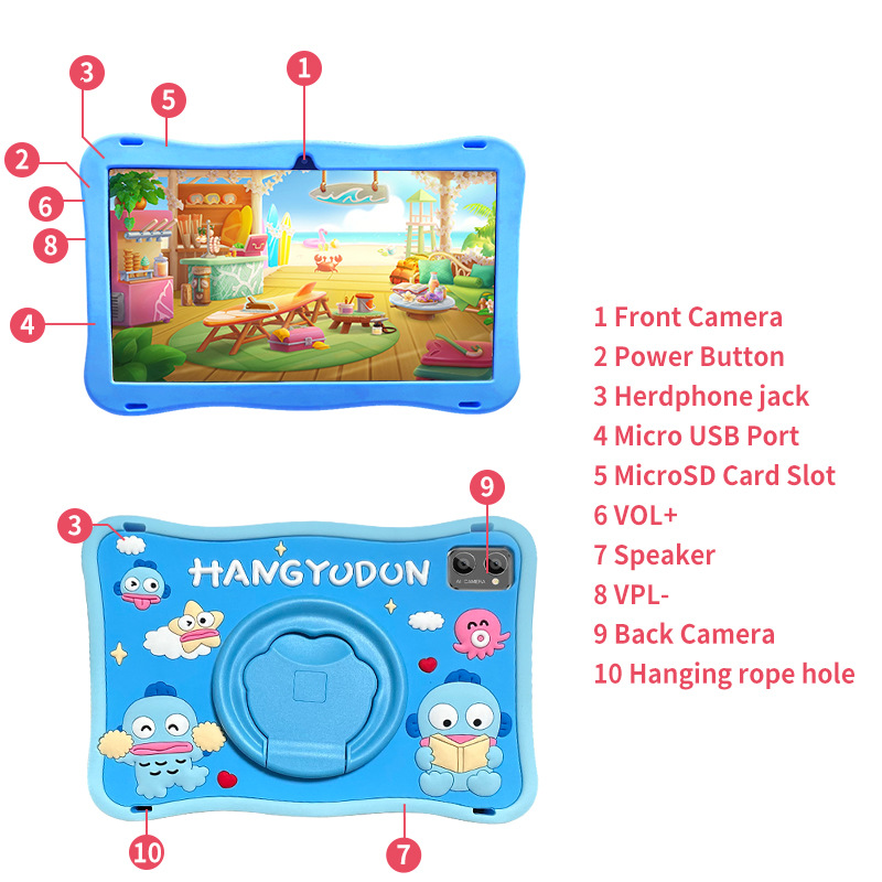 Factory wholesale 2025 new Android 14 children's tablet 4G call 4+64GB with WiFi tablet