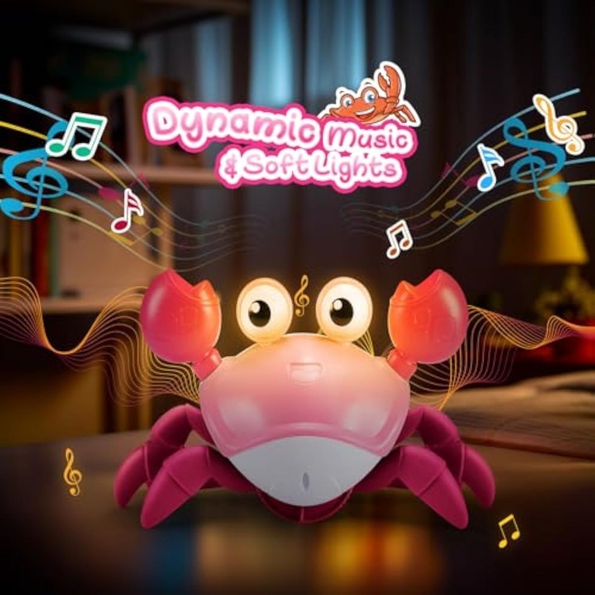 Electric crawling crab self-sensing baby sensory toys (upgraded speed-adjustable rechargeable model)