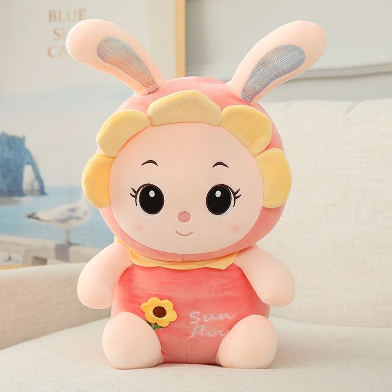 Hot sale long ear sun rabbit doll plush doll rabbit rag doll