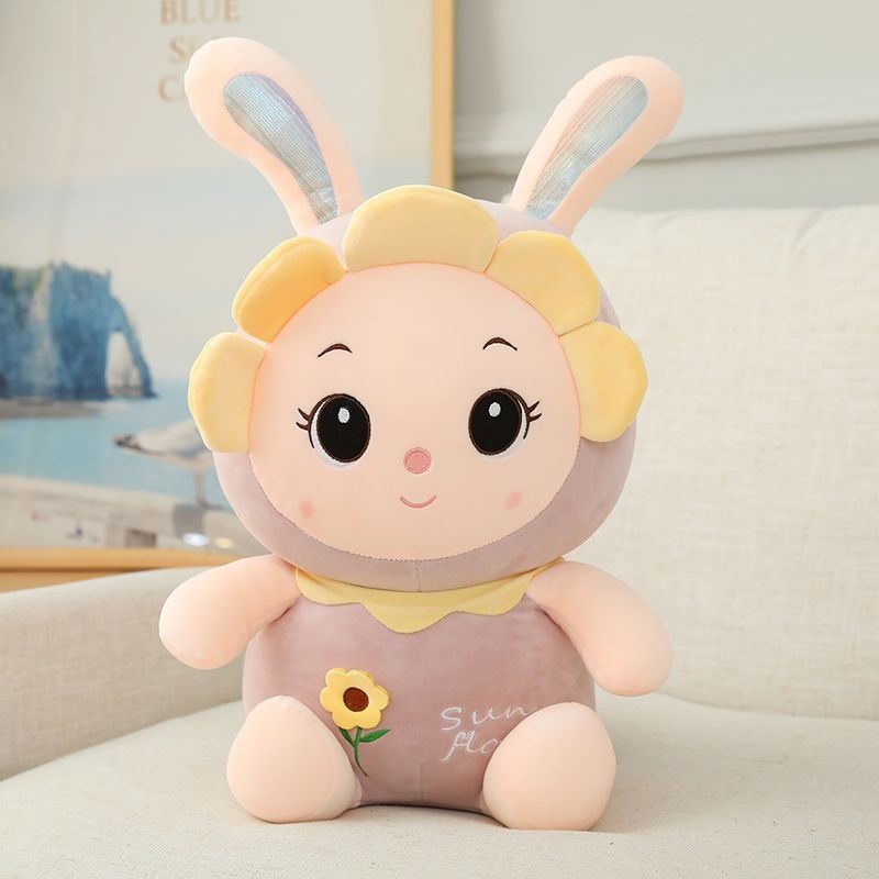 Hot sale long ear sun rabbit doll plush doll rabbit rag doll