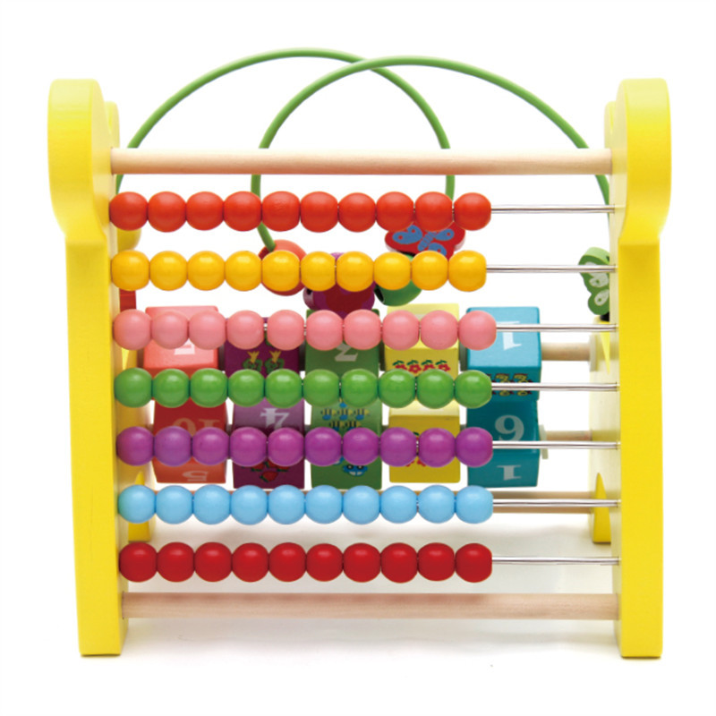 Wooden multifunctional deer knocking piano beaded beaded calculation rack flip rack three-in-one children's early education educational toy