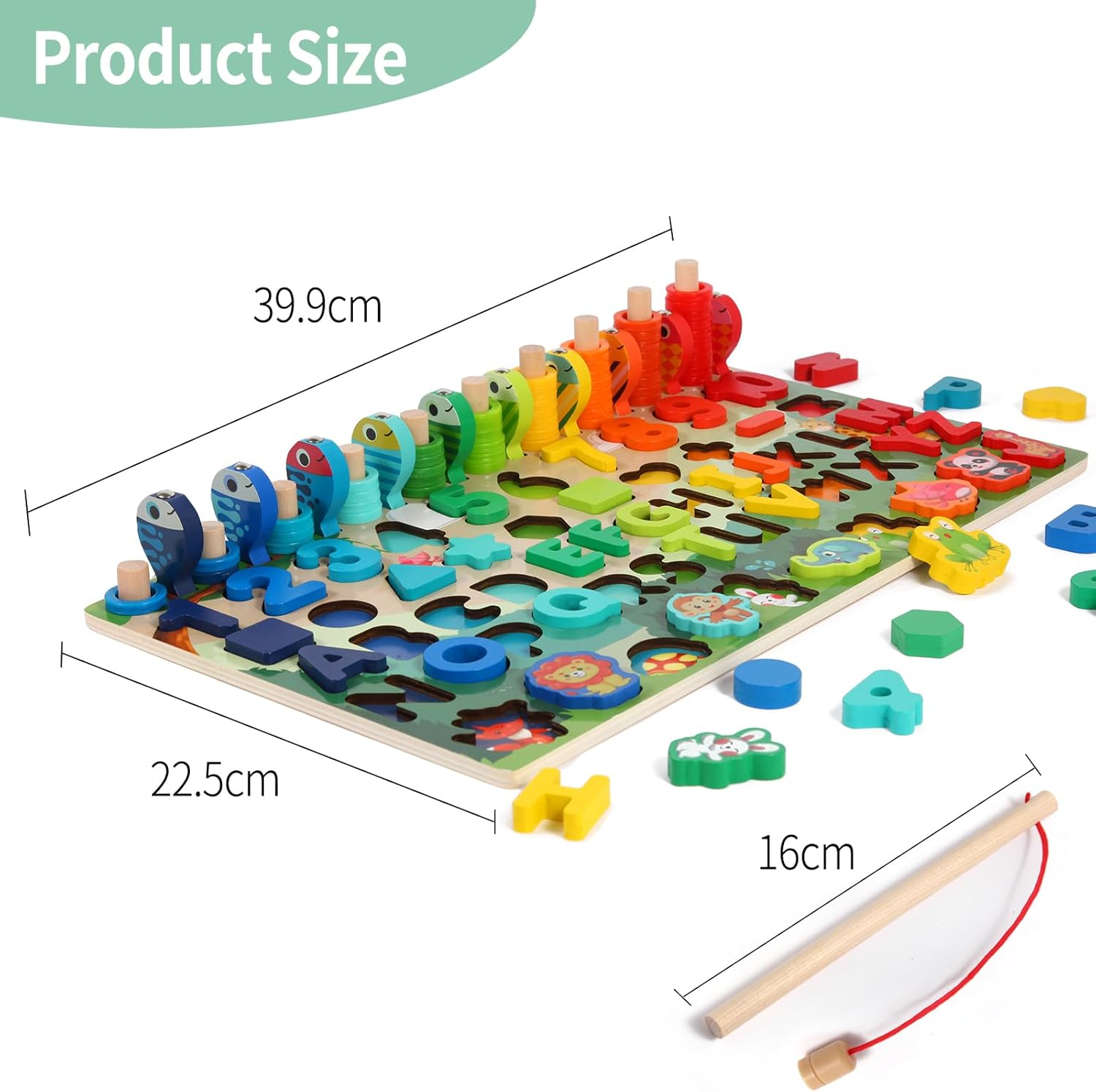 Hot selling children's magnetic fishing puzzle development puzzle building blocks early education, animal transportation letter number logarithm board