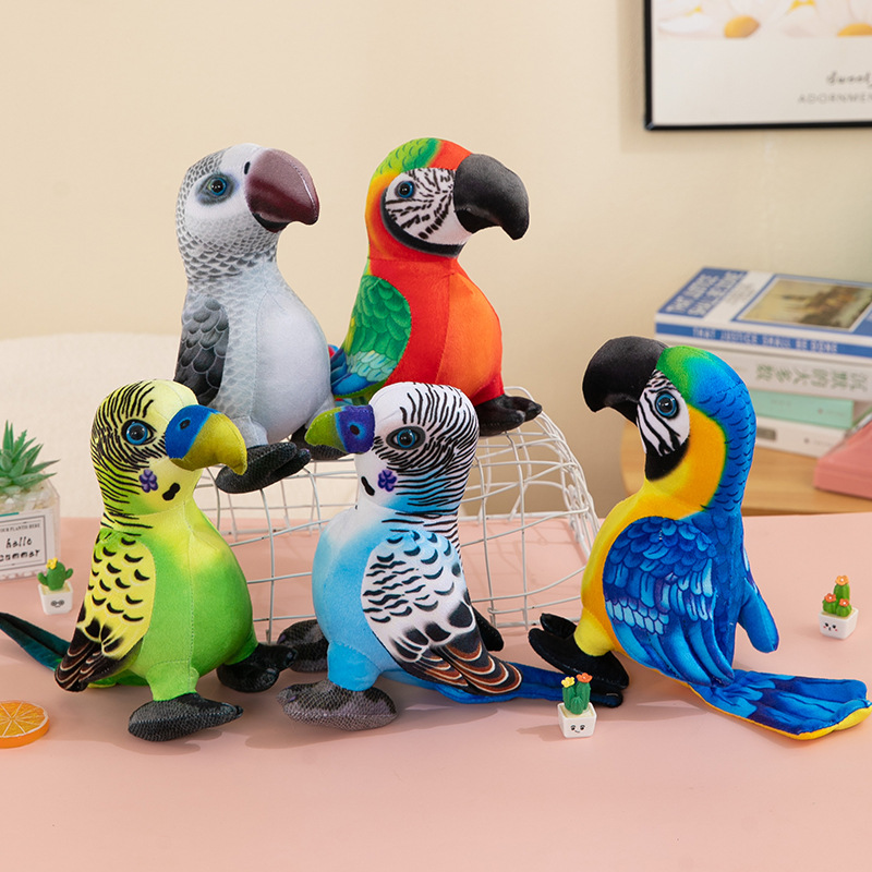 Simulation Parrot Plush Toy Cute Doll Doll Green Peacock Bird Colorful Decorative Doll Children Gift
