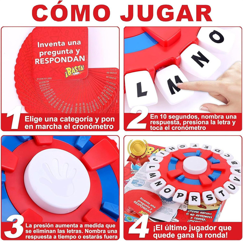 Juego de mesa con alfabeto loco, divertido juego de palabras en español, juguete para niños de ritmo rápido