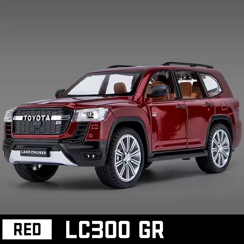 1:24 Toyota Land Cruiser LC300 GR -Alloy car model, high simulation vehicle, sound lights, pressure melting, car collection, children's toy