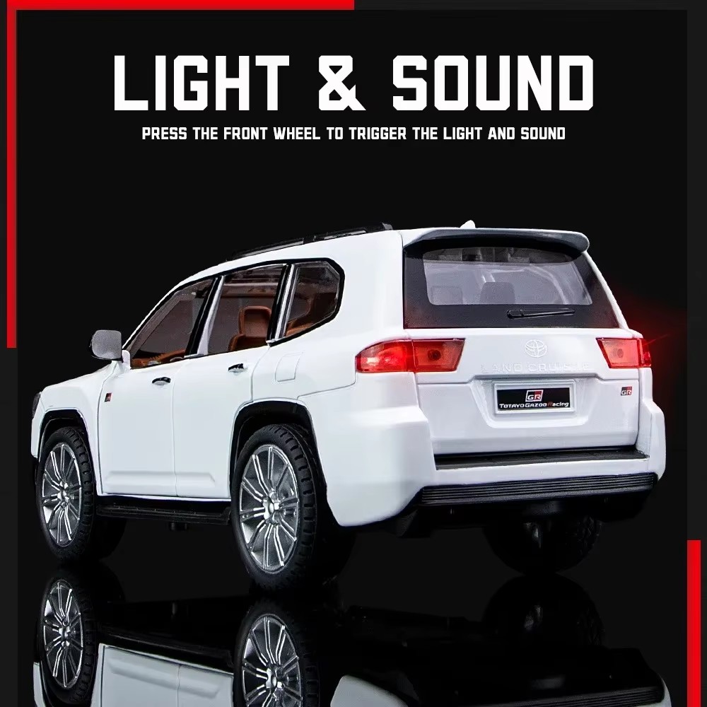1:24 Toyota Land Cruiser LC300 GR -Alloy car model, high simulation vehicle, sound lights, pressure melting, car collection, children's toy