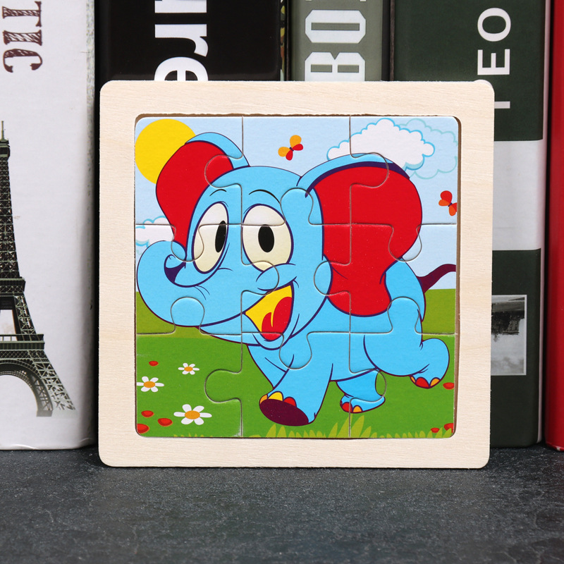 Wooden Enlightenment Cartoon 9-piece Jigsaw Puzzle