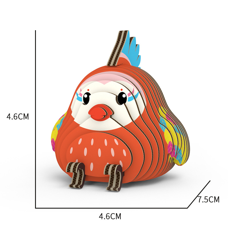 Fun Bird 3D Puzzle Paper DIY Children's Educational Toy Student Gift Parent-child Interactive Game